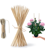 50 Pack 16&quot; Bamboo Plant Stakes for Wood Garden Sticks，Wooden Indoor Gar... - $10.28