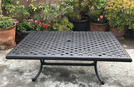 Outdoor coffee table cast aluminum rectangular porch patio garden Nassau... - $585.95