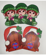 Vintage Christmas Cards Die Cut Elves Pixie Hound Dog Large Lot 5 Jumbo ... - €12,92 EUR