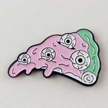 Pizza with Eyeballs Enamel Pin Fashion Accessory Pastel Pink Jewelry - £6.40 GBP