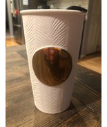 Starbucks 2015 ChristmasTextured Gold Dot Collection Matte Ceramic Trave... - €8,65 EUR
