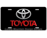 Toyota Inspired Art Red/Gray on Black FLAT Aluminum Novelty License Tag ... - £14.14 GBP