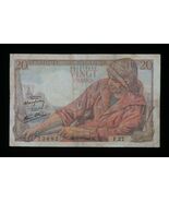 1942 France 20 Franc Note Pecheur (Fisherman) About Very Fine (aVF) P#100a - $1,251.25 MXN