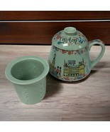 WORLD MARKET Green LONDON ENGLAND Covered TEA CUP With infuser - $24.49 CAD