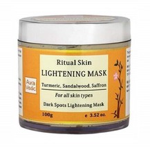 Auravedic Ritual skin lightening mask- Turmeric Sandalwood Saffron 100 gm - £17.98 GBP