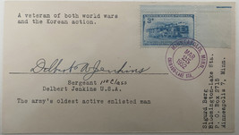 WWI, WWII and Korean War Veteran Sgt. Delbert Jenkins signed 1952 cover - £39.34 GBP