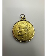Vintage Gold Czech Pope Religious Medal  - $15.84