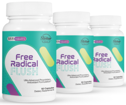 3 Pack Free Radical Flush, super anti-oxidant &amp; digestive detox-60 Capsu... - £77.52 GBP