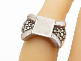 JUDITH JACK 925 Silver - Vintage Marcasite Bow Tie Motif Band Ring Sz 6 - RG5535 - £51.00 GBP