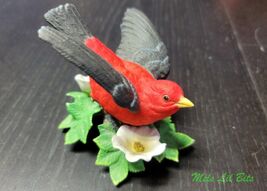 1992 LENOX FINE PORCELAIN SCARLET TANAGER BIRD FIGURINE GARDEN BIRD COLL... - $55.00