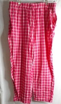 Woman Within Seersucker Hot pink Plaid pants  elastic waist Sz 22 W cotton - $368.38 MXN