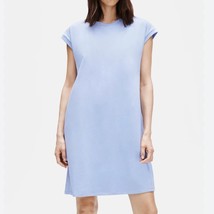 Eileen Fisher Relaxed Easy Fit Cap Sleeve T Shirt Above Knee Dress Blue ... - £33.71 GBP