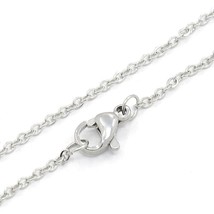 Stainless Steel Necklace Chain 2mm 18&quot;  n38 - £3.54 GBP
