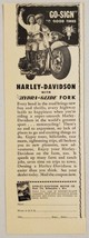 1949 Print Ad Harley-Davidson Hydra-Glide Forks Made in Milwaukee,Wisconsin - $10.87