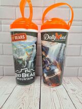 (2) New Dollywood Souvenir refillable 24 Oz Tumbler Cup Orange Big Bear ... - $13.08