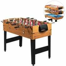 48 Inch 3-In-1 Multi Combo Game Table with Soccer for Game Rooms - Color: Natura - €235,40 EUR