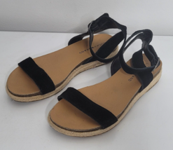 Lucky Brand Garston Womens Size 8 Shoes Black Leather Strappy Espadrille... - $29.99