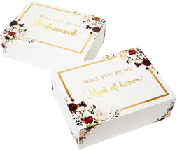 All Ewired up Gold Foil Bridesmaid Proposal Box Set of 6, 1 Maid of Honor Propos - £15.58 GBP
