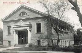 WISCONSIN EDGERTON PUBLIC LIBRARY POSTCARD L26 - £5.51 GBP