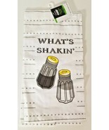 FAMILY CHEF FLOUR SACK TOWELS FUNNY &quot;WHATS SHAKIN&#39; &quot; SALT &amp; PEPPER SHAKE... - £6.82 GBP