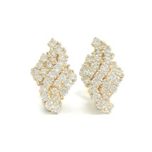 Authenticity Guarantee 
Cluster Diamond Drop Earrings 14K Yellow Gold, 2.24 CTW - £3,198.44 GBP