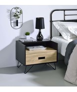 Melkree Oak &amp; Black Accent Table: Display &amp; Utility Shelf - $2,971.56 MXN