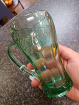 Vintage Libbey Coca Cola Clear Green Heavy Glass Handle Mug - £7.73 GBP