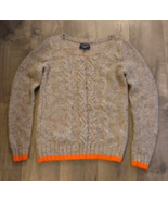 American Eagle Outfitters  Open Cable Knit Confetti Sweater Orange Trim ... - £5.93 GBP