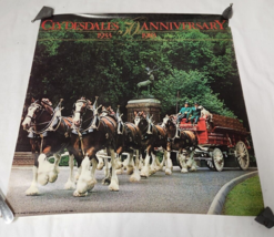 Budweiser Beer Clydesdales Vintage Poster 50th Anniversary 1933-1983 17X17 1/2&quot; - £7.93 GBP