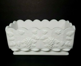 Vintage Westmoreland Milk Glass Paneled Grape 8 5/8&quot; x 4 1/4&quot; x 4 5/8&quot; P... - $27.87