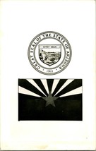 Vtg Postcard RPPC - Great Seal of the State of Arizona &amp; Arizona Flag M12 - £4.79 GBP