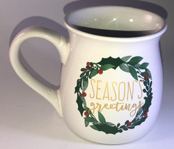 Seasons Greetings Boston Warehouse 18oz Ceramic Holiday Christmas Coffee Cup Mug - £23.64 GBP