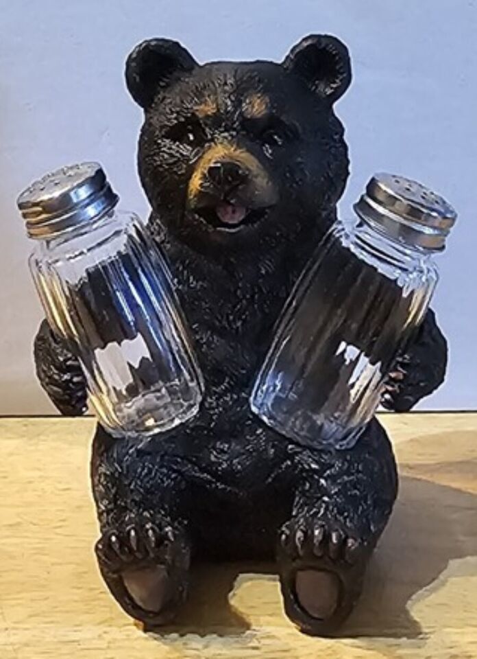 BEAR ANIMAL OUTDOOR SALT AND PEPPER SHAKER SET
