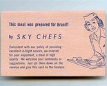 This Meal was Prepared for Braniff by Sky Chefs Card - $17.82