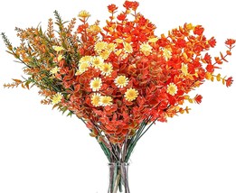 Macting 12 Pcs Artificial Flowers Outdoor Fake Fall Flowers For Outside - £28.11 GBP