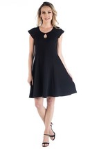 Women&#39;s 24seven Comfort Apparel Scoopneck Keyhole A-Line Dress LARGE - $29.99