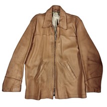VTG 50s Webers Deerskin Coat Sportswear Mens L Natural Tan Talon Zip Dis... - $237.60