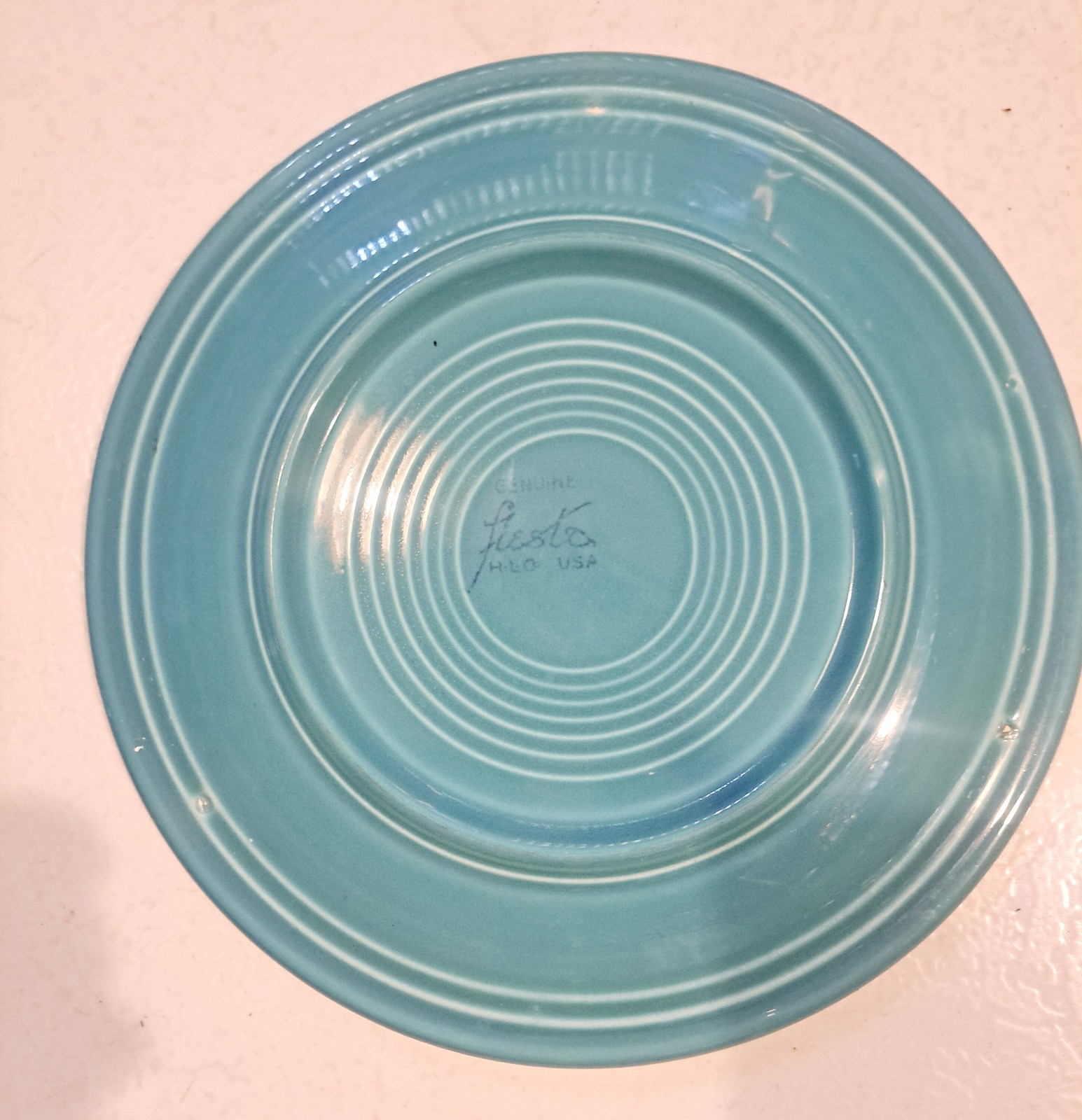 Vintage Genuine Fiesta Turquoise/Blue  Solid Heavy Dinner Plate by Homer Laughli Item image 2