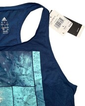Adidas Women’s Climalite Racerback Tank Top Graphic Blue Size L NWT image 4