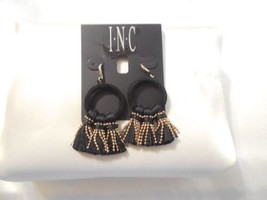 Inc Gold-Tone 2-3/8" Velvet Hoop & Tassel Drop Earrings Y432 $34 - $14.39