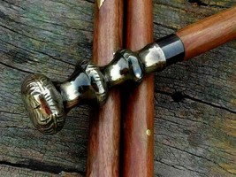 Nautical Vintage Handmade Walking stick Head Antique Knob Brass Walking ... - $32.29