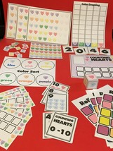 Counting  Valentine Hearts Learning Mats  - Laminated Bundle - Pre school K5 - £26.60 GBP