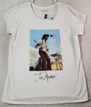 rue21 T Shirt Top Womens Size Large White Jimi Hendrix Short Sleeve Round Neck - £7.47 GBP