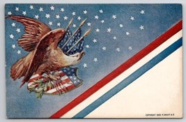 Patriotic Greetings Eagle Stars And Bars Postcard M27 - £7.15 GBP