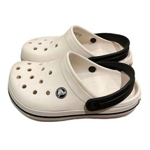 CROCS White Clog Sandal Shoes Kids Size J1 Black Slip-on Summer - £11.00 GBP