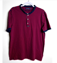 Polo Ralph Lauren Shirt Mens XXL Red Striped Short Sleeve Henley Tee Shi... - $42.00