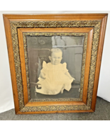 c1900 Fantastic Oak Gold Gilt Gesso Mission Arts Crafts 26x30 Wood Frame... - $279.99