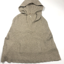 Free People Beige Wool Blend Sleeveless Sweater Hoodie Size XS Warm &amp; Cozy - £28.48 GBP