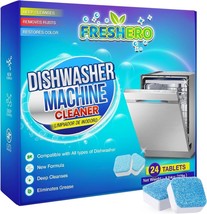 Dishwasher Cleaner And Deodorizer Tablets - 24 Pack Deep Cleaning Descal... - £13.44 GBP