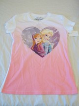 Girls Disney Frozen Tee Shirt White Short Sleeve Large New W Tags - £7.41 GBP